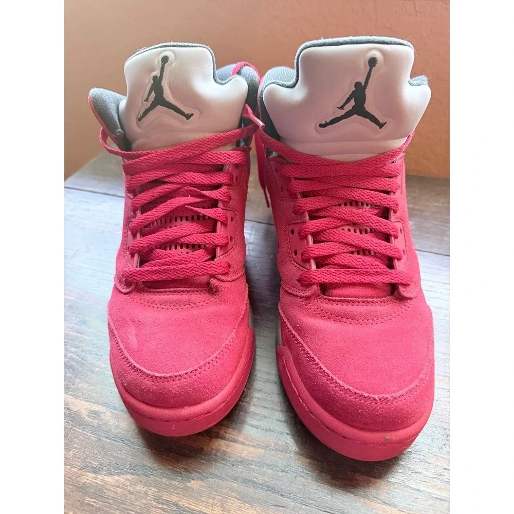 Nike Air Jordan 5 Retro University Red Suede 2017 Youth 7Y Shoes 8.5W 7M EU 40